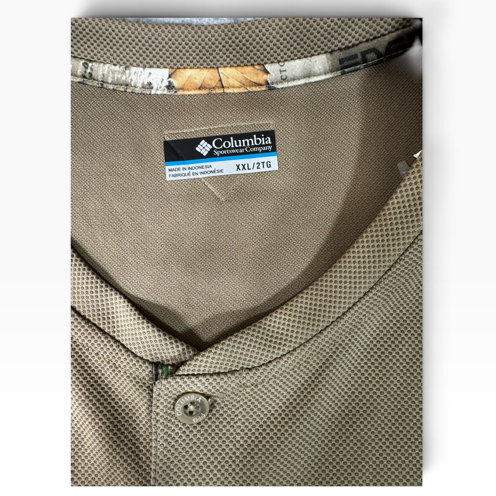 Columbia Bucktail Men’s Long Sleeve Henley Tan XXL - New
