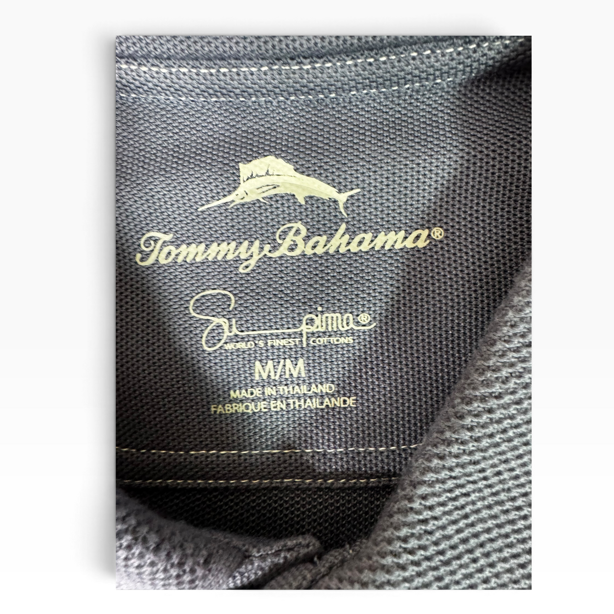 Tommy Bahama Slate Blue Supima Long Sleeve Polo Size Medium - Pre-owned