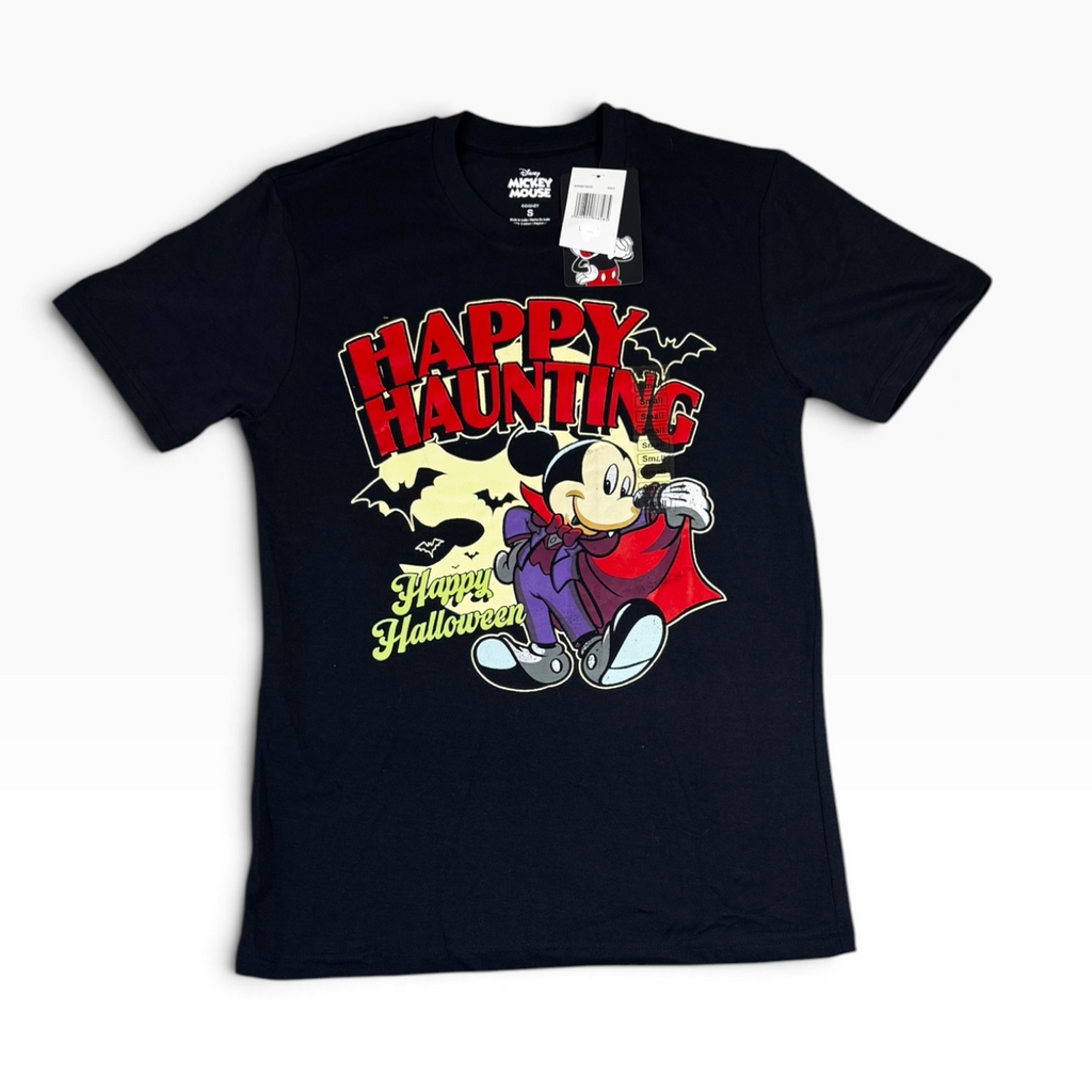 Disney Mickey Mouse Happy Haunting Halloween T-Shirt Navy - New
