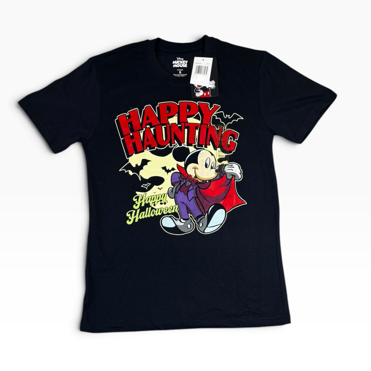 Disney Mickey Mouse Happy Haunting Halloween T-Shirt Navy - New