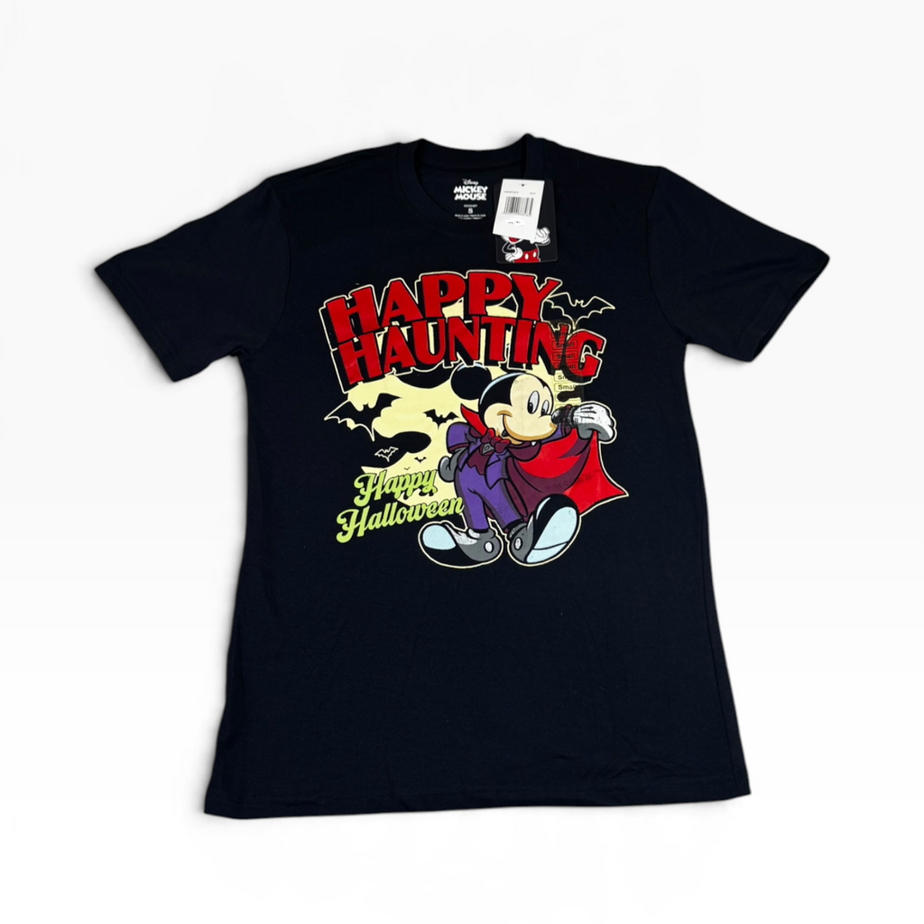 Disney Mickey Mouse Happy Haunting Halloween T-Shirt Navy - New