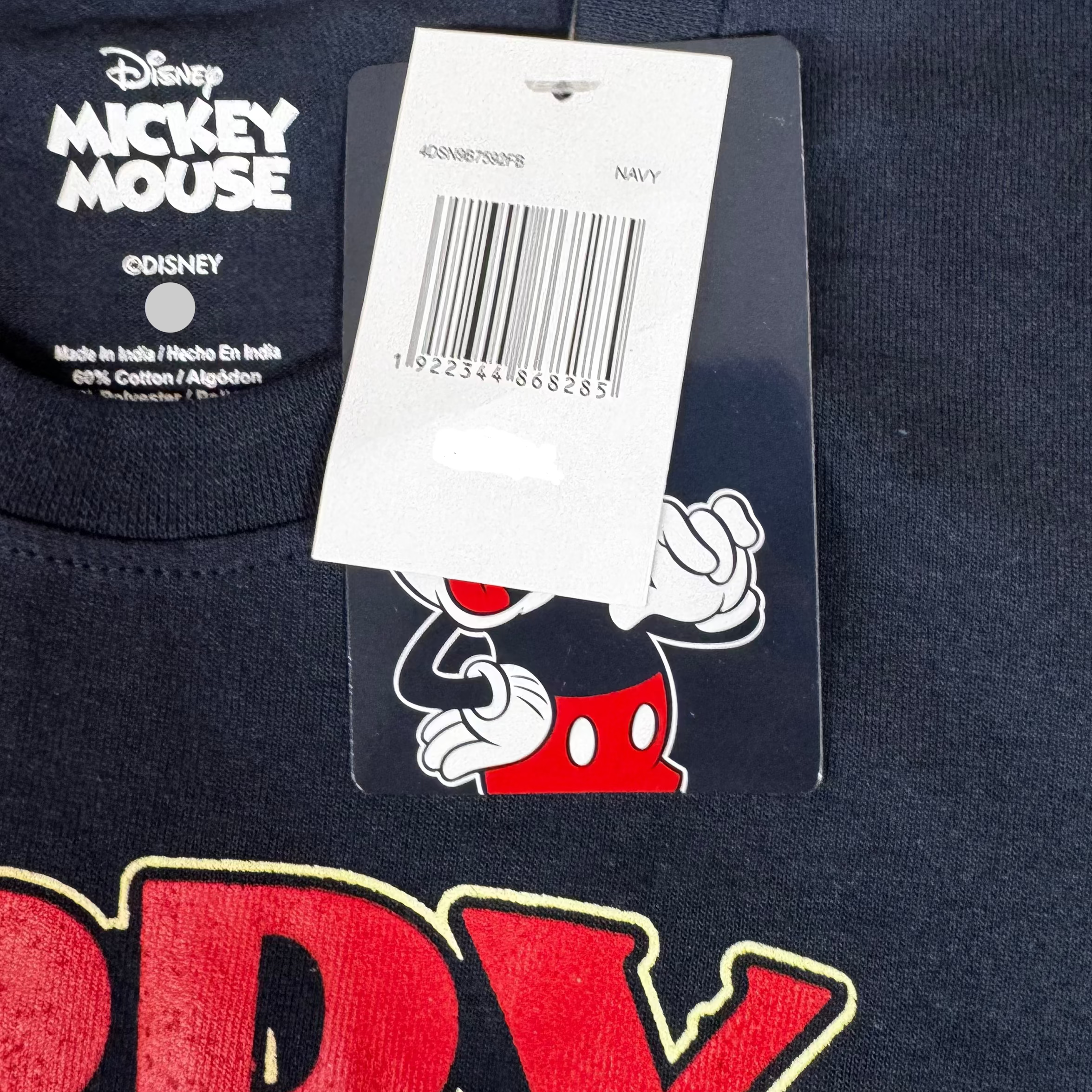Disney Mickey Mouse Happy Haunting Halloween T-Shirt Navy - New