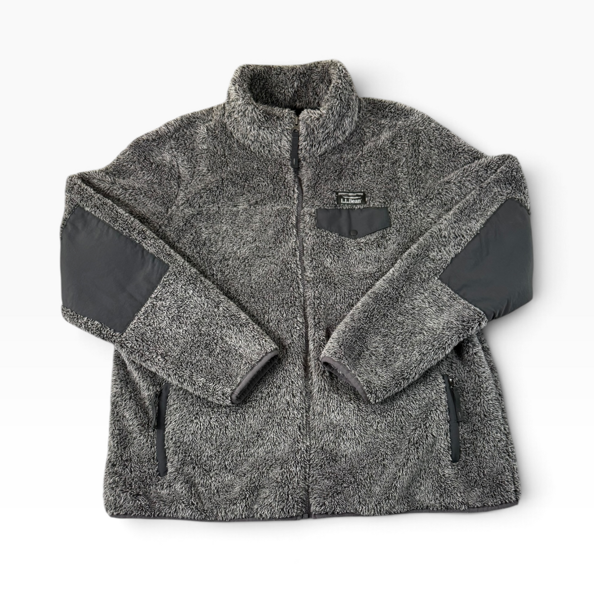 L.L.Bean Gray High Pile Fleece Sweater/Jacket 1X Reg - Preowned