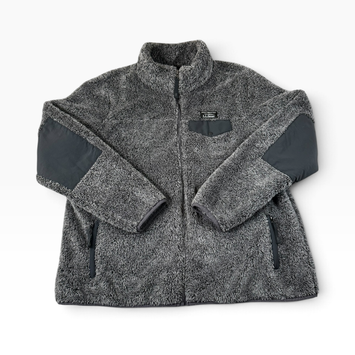 L.L.Bean Gray High Pile Fleece Sweater/Jacket 1X Reg - Preowned