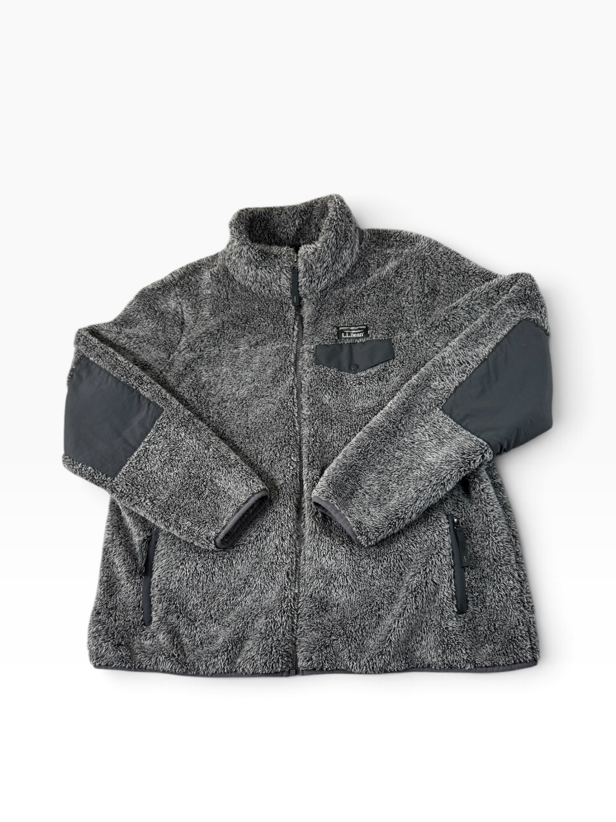 L.L.Bean Gray High Pile Fleece Sweater/Jacket 1X Reg - Preowned