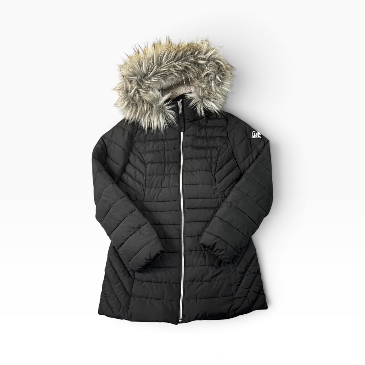 Hollister Black Sherpa Lined Puffer Jacket Small - Pre-owned
