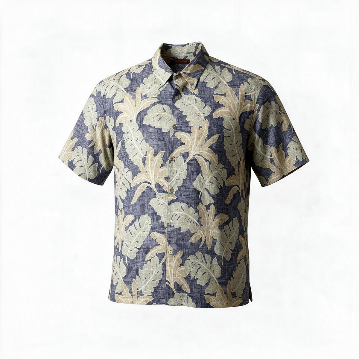 Tori Richard Honolulu Men’s 2XL Blue Tropical Leaf Short Sleeve Shirt -Pre-owned