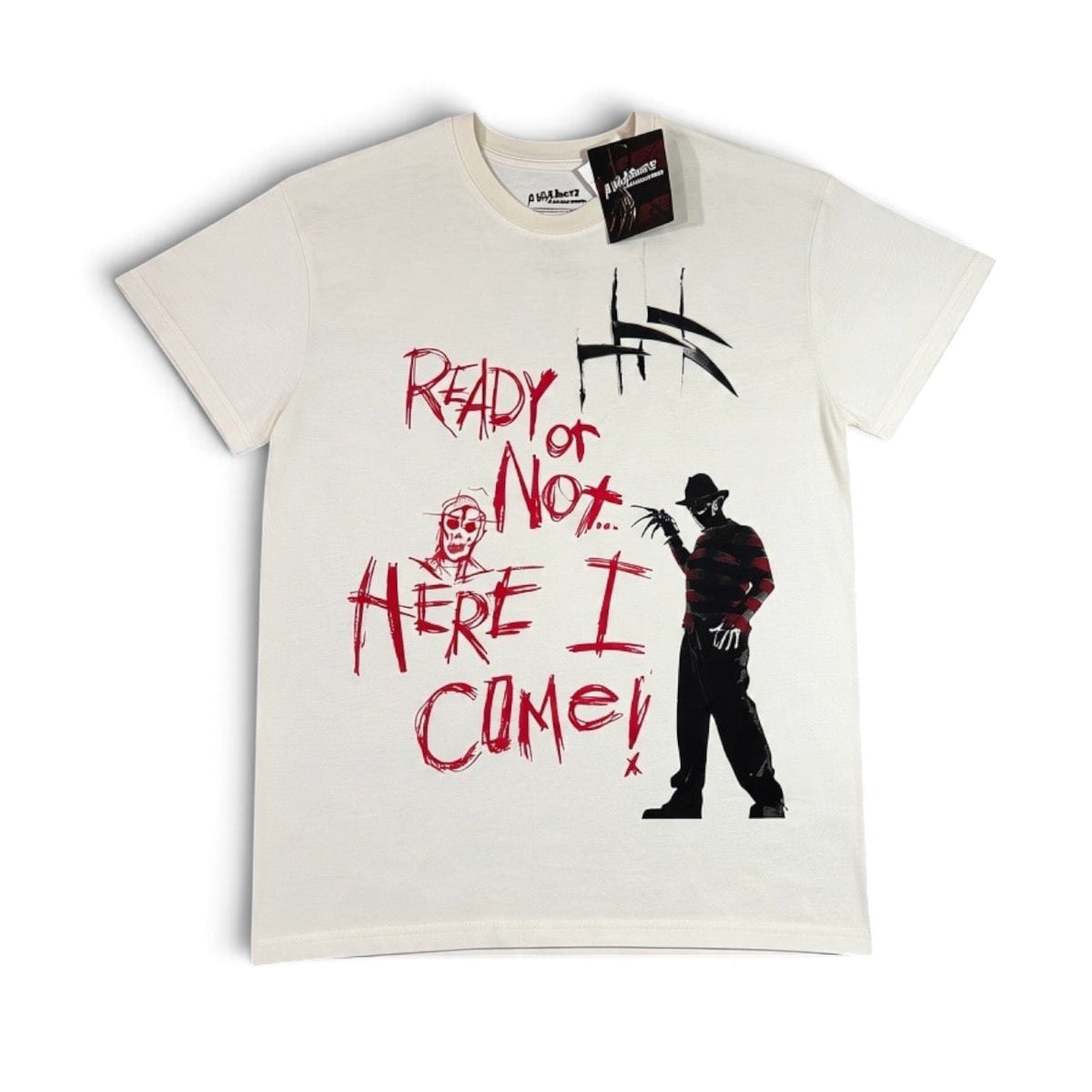 A Nightmare on Elm Street Freddy Krueger Graphic T-Shirt Cream - New