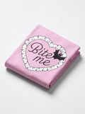 Pink “Bite Me” Bat Heart Graphic T-Shirt New