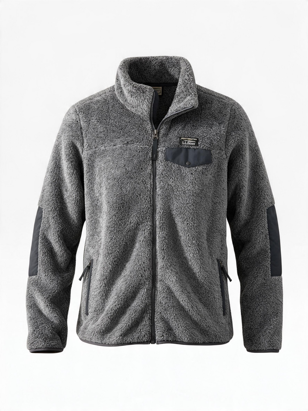 L.L.Bean Gray High Pile Fleece Sweater/Jacket 1X Reg - Preowned