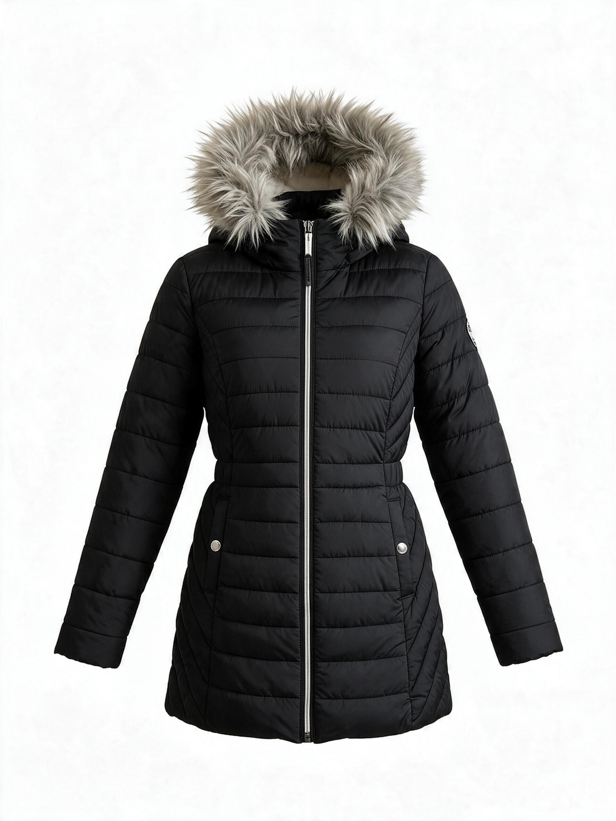 Hollister Black Sherpa Lined Puffer Jacket Small - Pre-owned