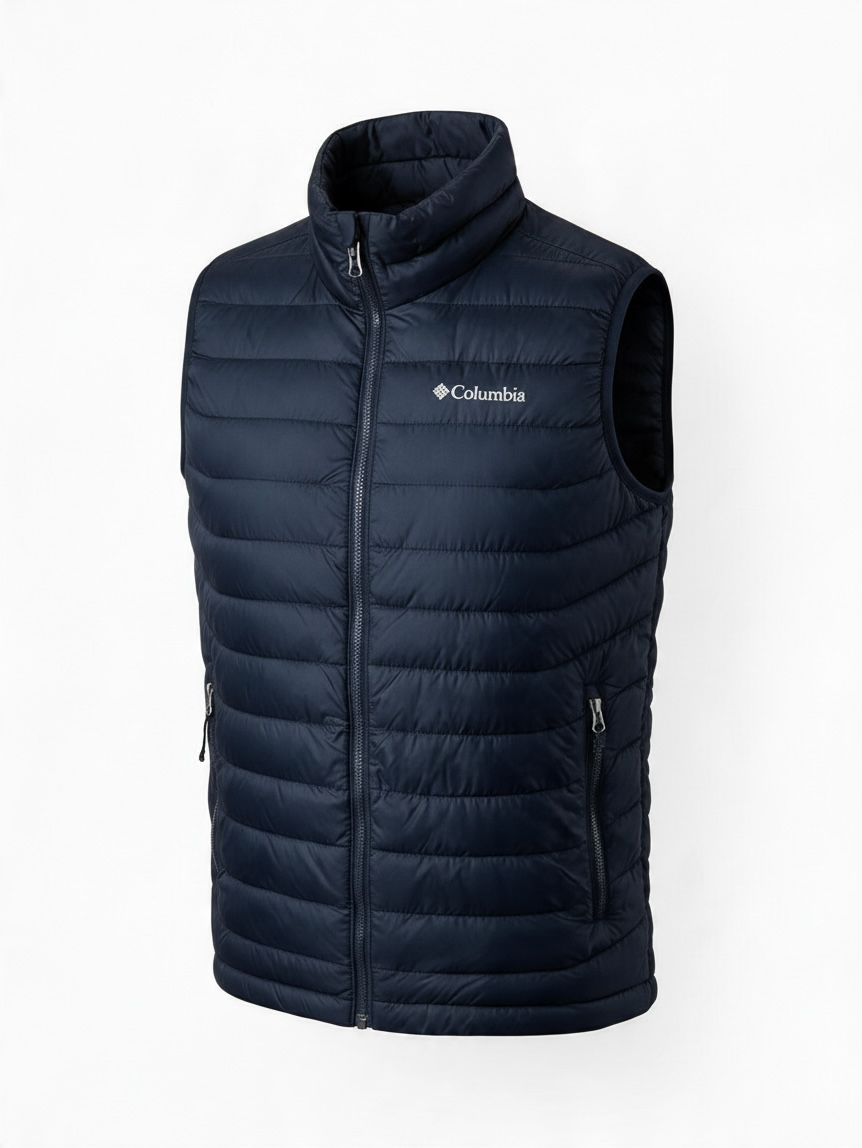 Columbia Navy Quilted Puffer Vest Size Medium - Pre-owned