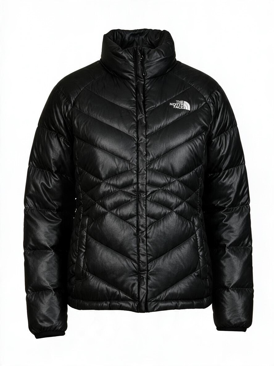 The North Face Black Chevron Quilted Down Jacket Medium - Pre-owned