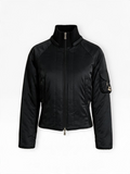 Vintage GUESS Black Cropped Utility Bomber Jacket M - Pre-owned