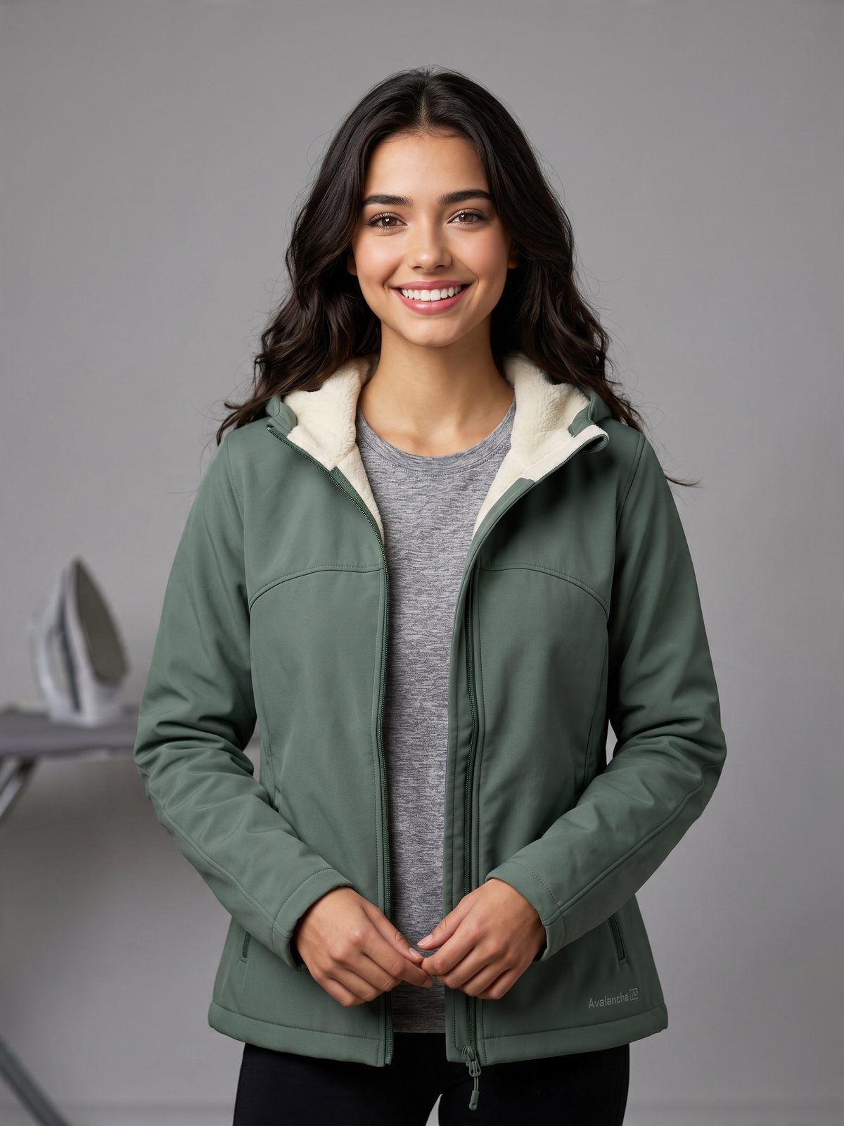 Avalanche Sage Green Sherpa Lined Hooded Jacket L - Pre-owned