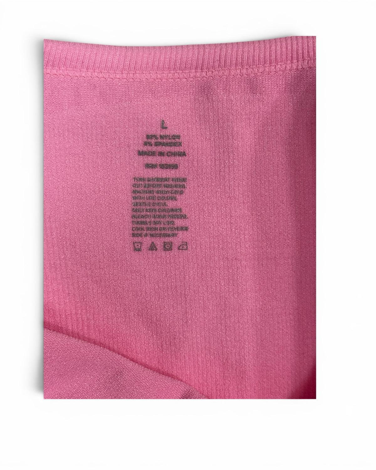 Women's Pink Ribbed Seamless Tank Top - Size Large