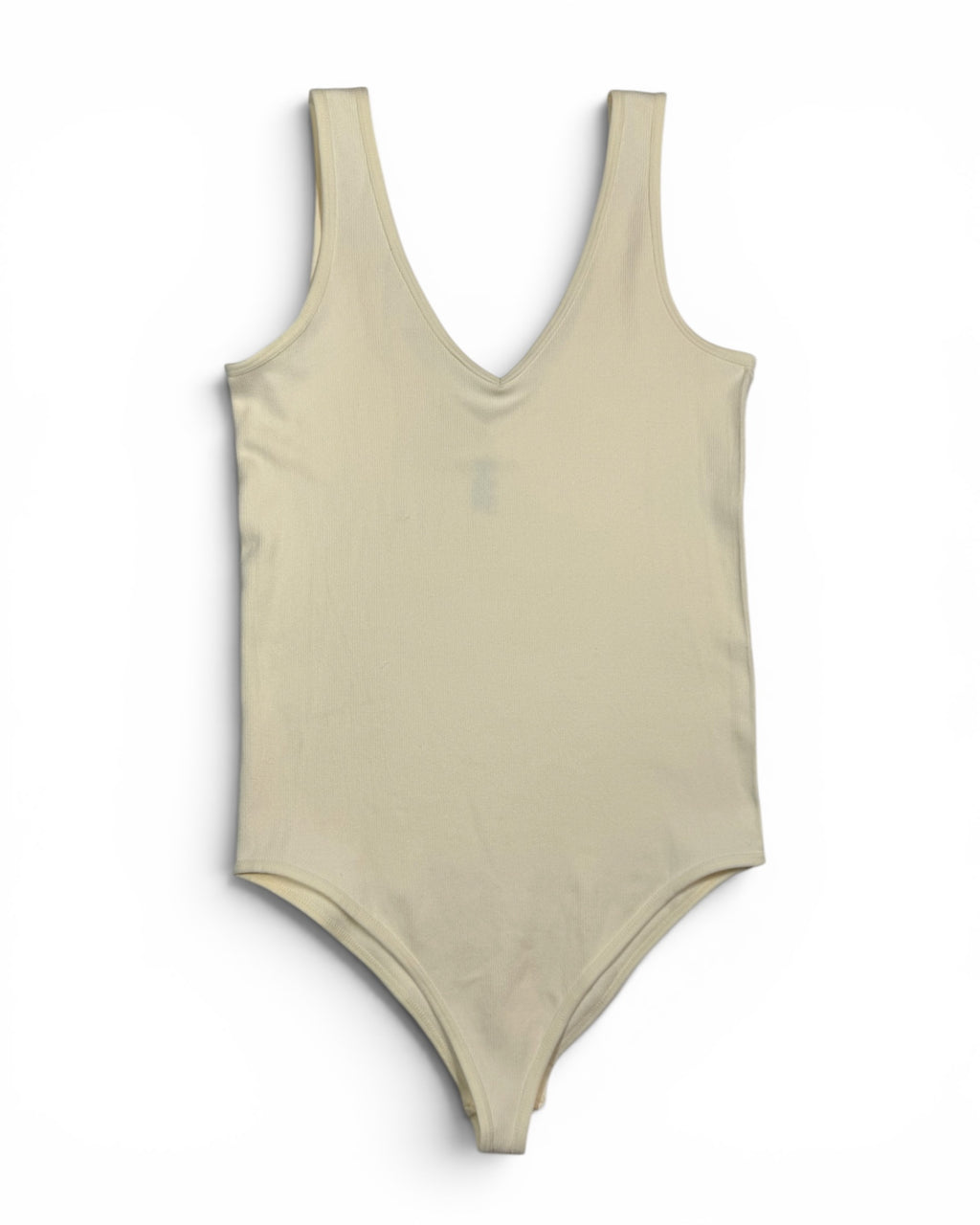 Women's Ribbed Henley Bodysuit Cream Ivory - NWT