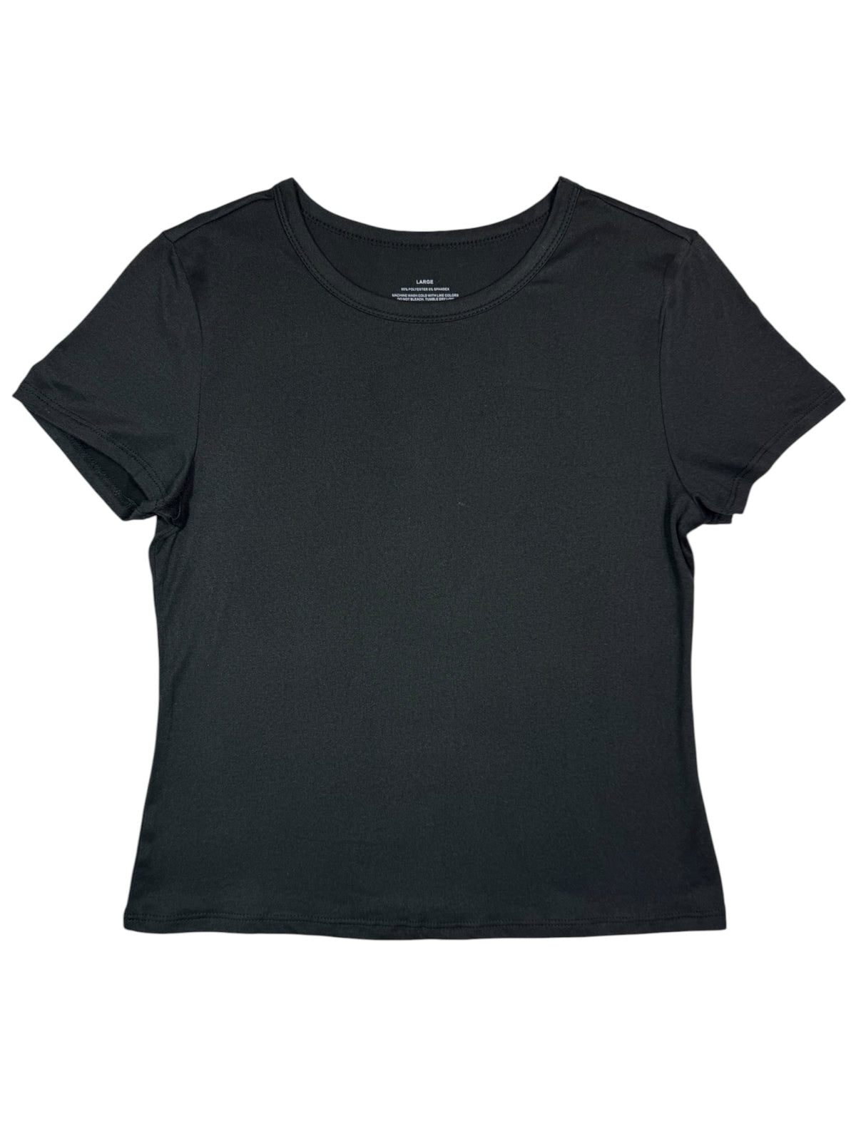 Women's Black Short Sleeve Activewear Top – Size Large