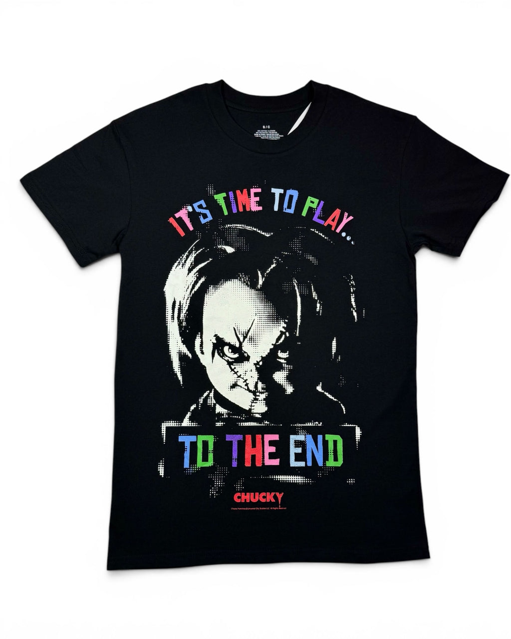Camiseta Chucky "Es Hora De Jugar" con Gráfico de Película - Negra