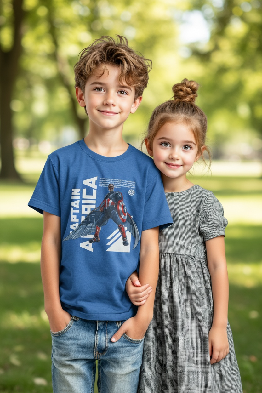 Marvel Captain America Brave New World Youth Graphic T-Shirt Size 10/12