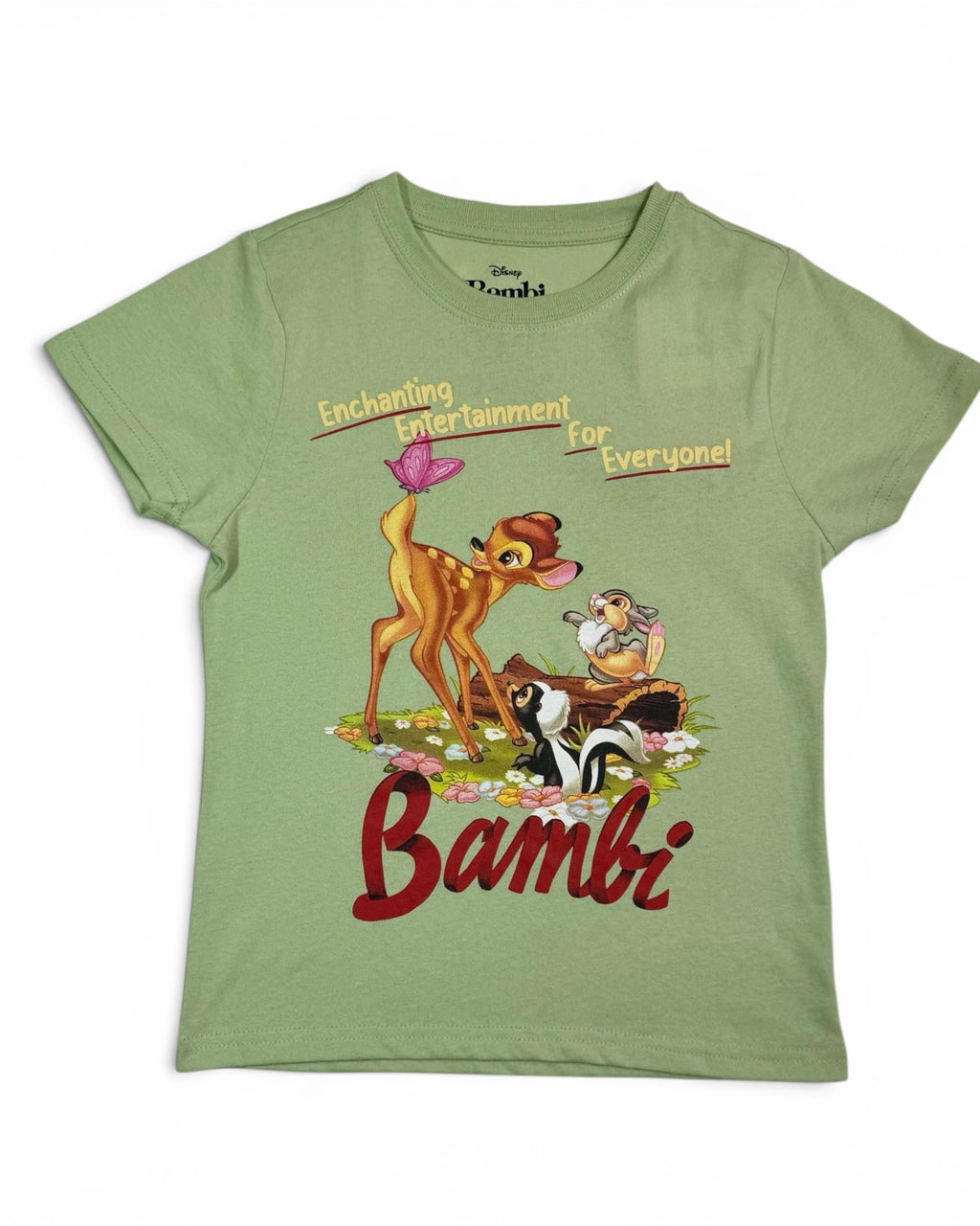 Disney Bambi Thumper Flower Graphic Kids T-Shirt - Medium - Sage Green