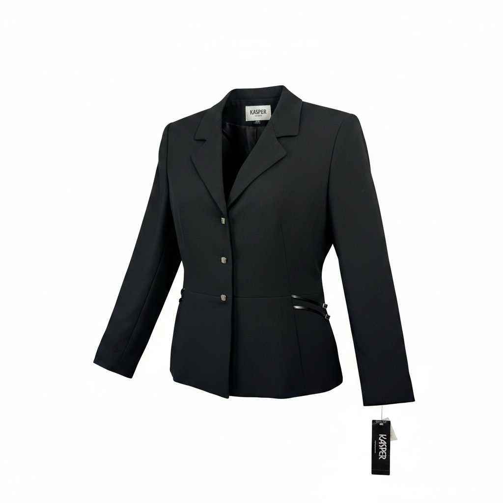 Kasper Petite Black Tailored Blazer Jacket NWT Size 12P