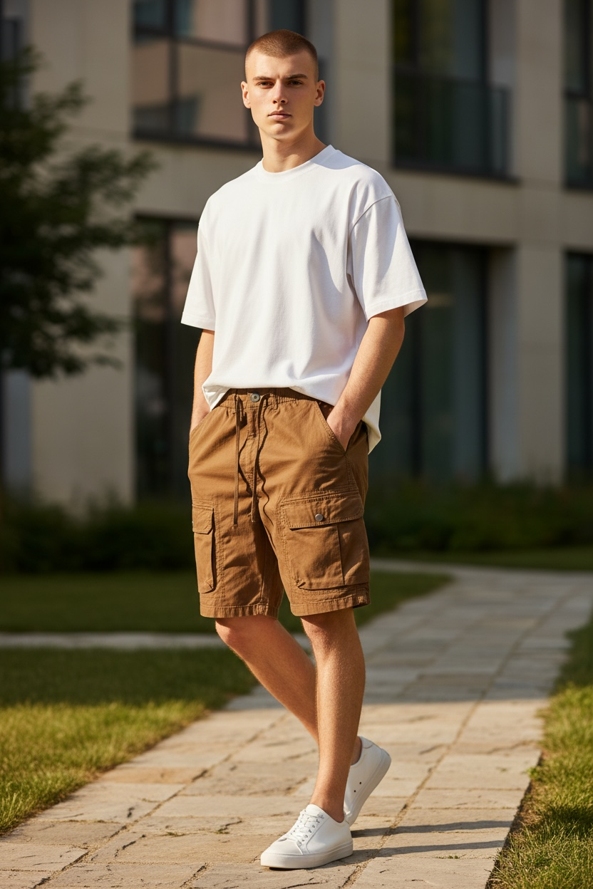 Men's Coffee Brown Cargo Shorts – Size 36