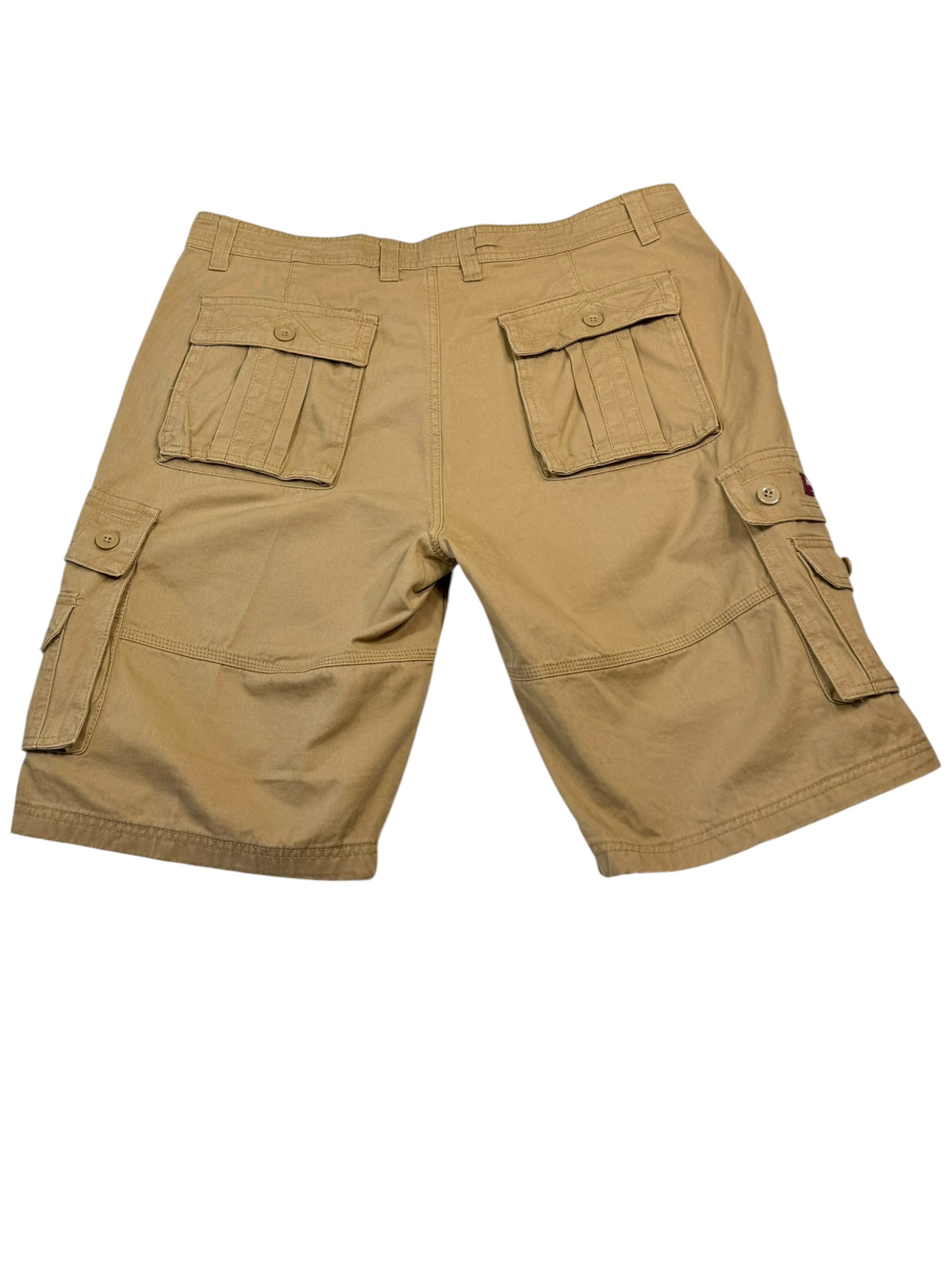 Men's New-Vogue Khaki Cargo Shorts Size 38 - 100% Cotton