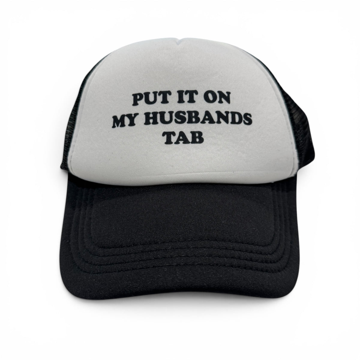 Novelty hat - "PUT IT ON MY HUSBAND'S TAB"