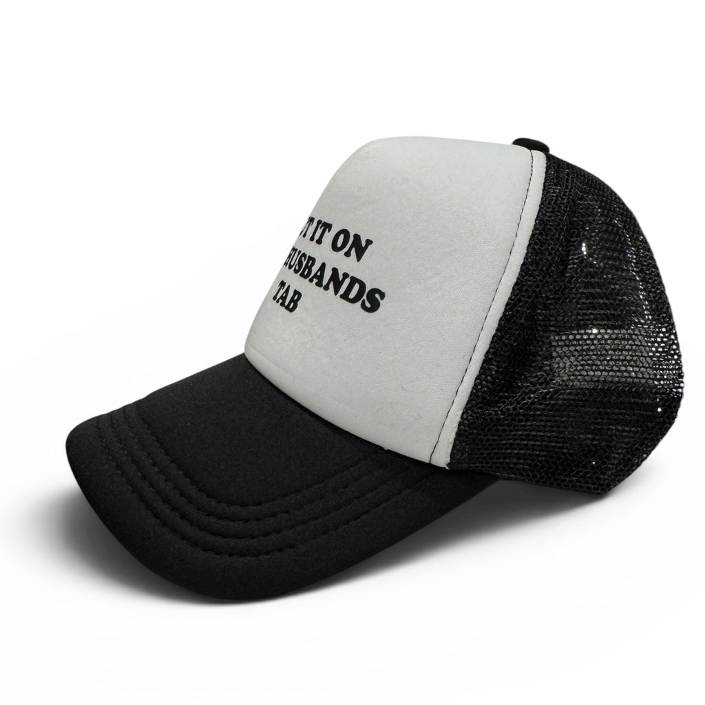 Novelty hat - "PUT IT ON MY HUSBAND'S TAB"