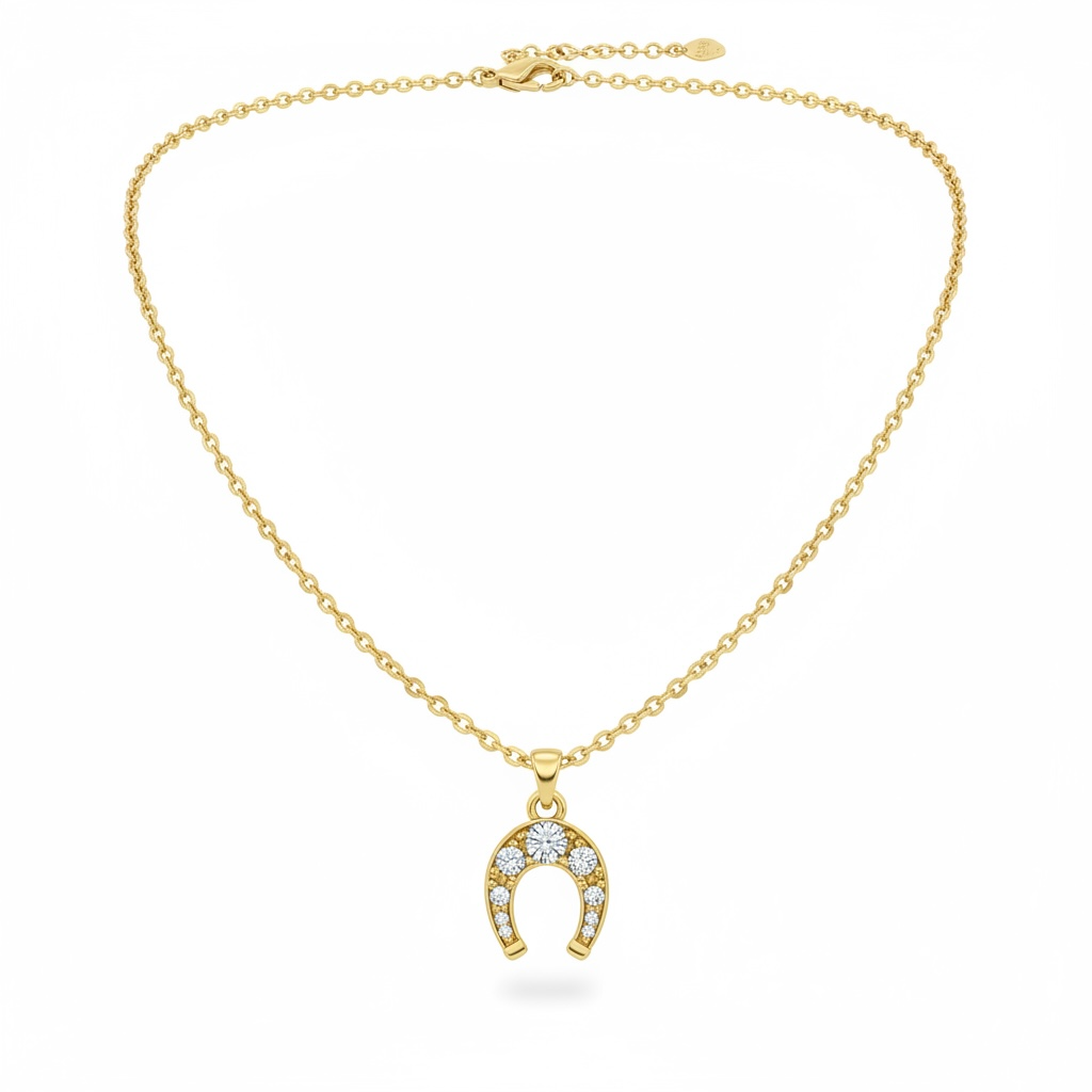 Rhinestone Horseshoe Pendant