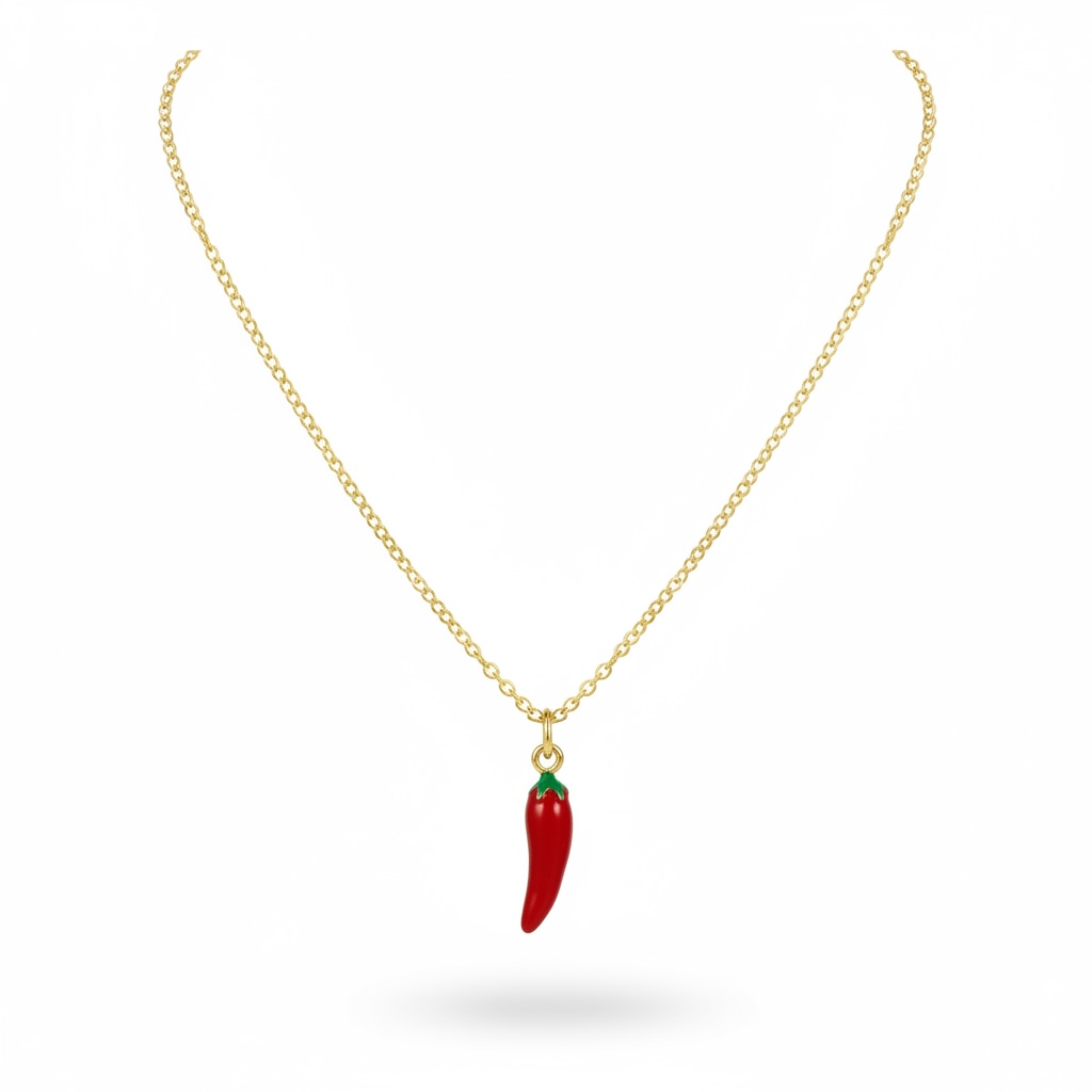 Red Chilli Pepper Charm Necklace