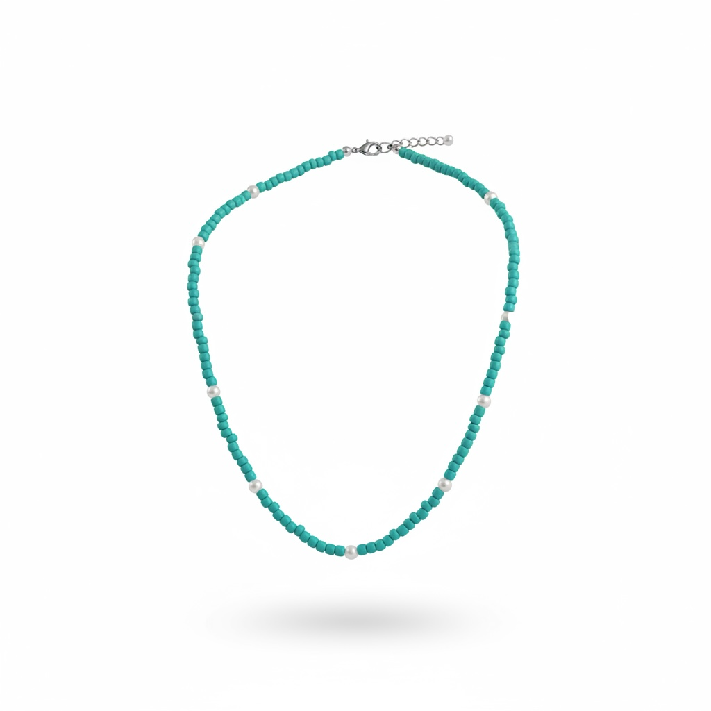 Turquoise beaded fashion necklace
