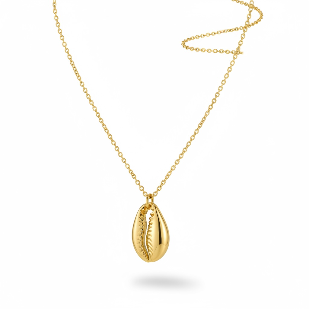Gold-Tone cowrie Shell Pendant