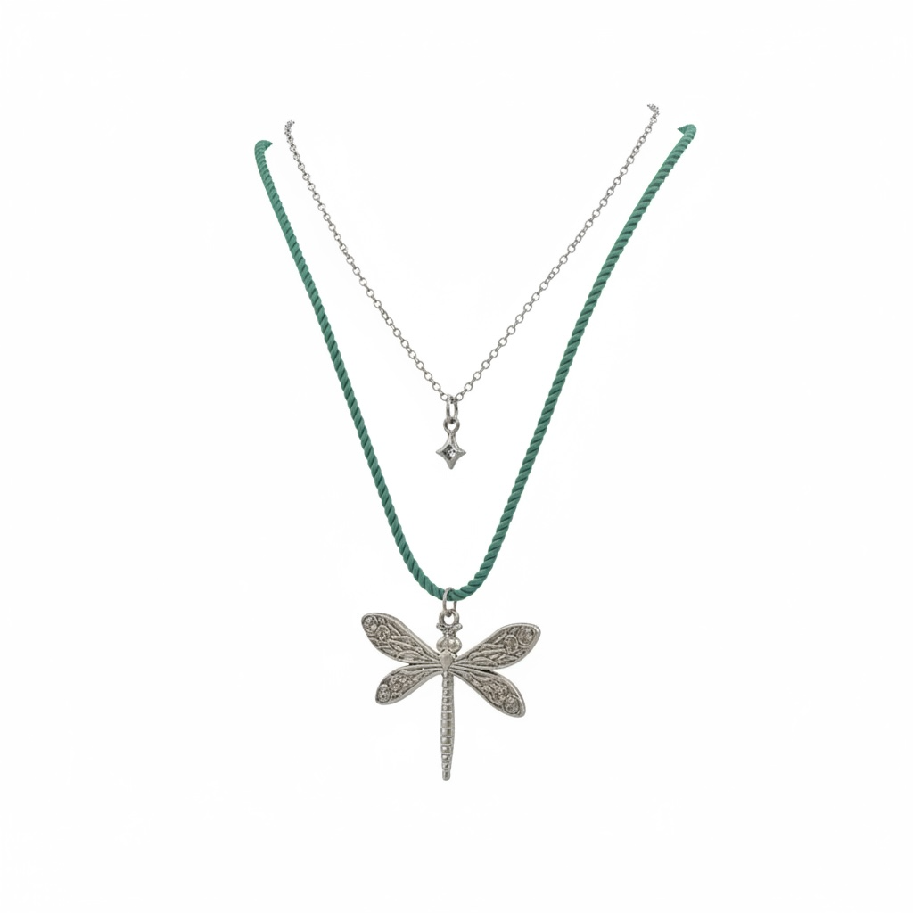 DragonFly & Star Layered Necklace Set