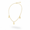 Collar de moda con dije de flor y tono dorado