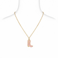 Cowboy booth charm necklace with Gold Tone.