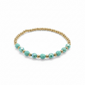 Teal with Gold Tone Bracelet