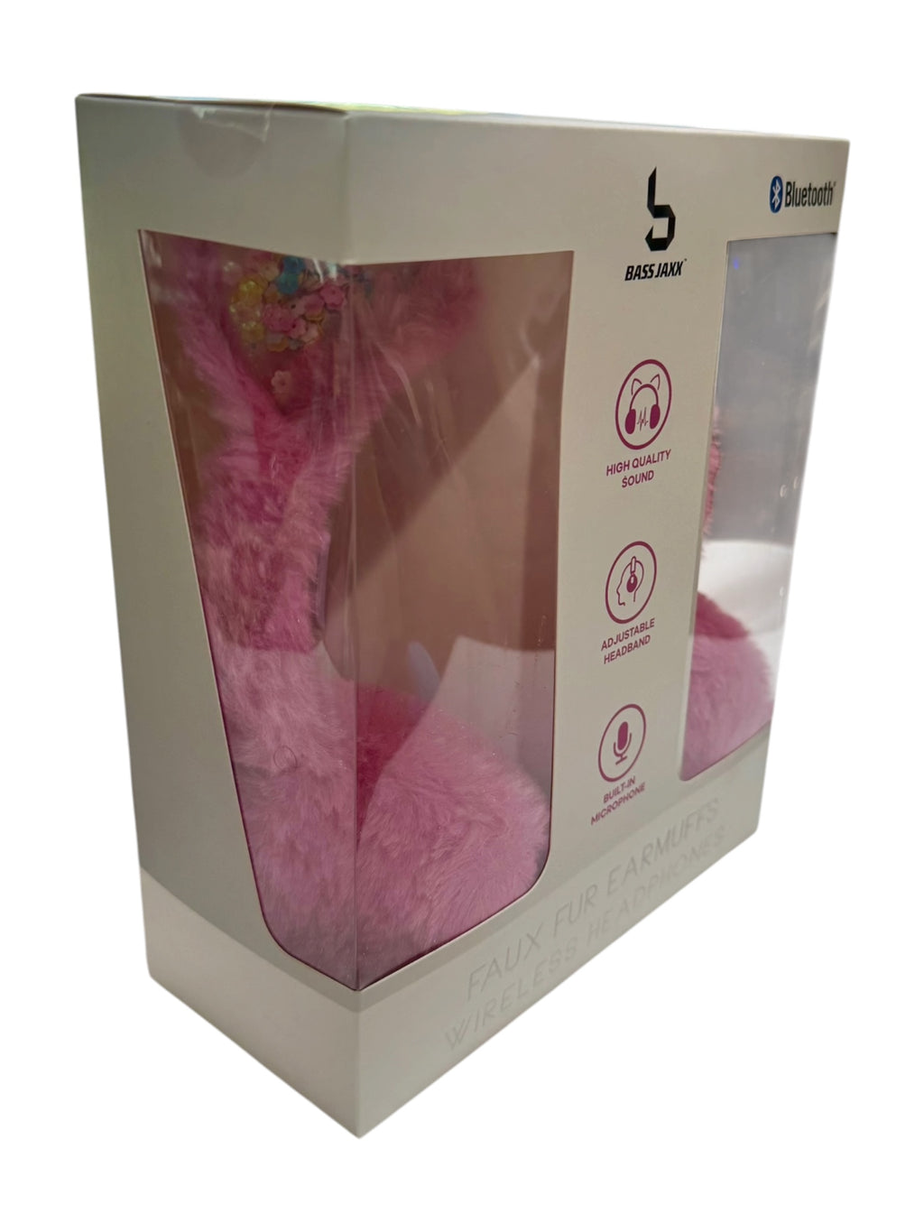 Faux Fur Earmuffs Wireless Headphones with Confetti Cat Ears