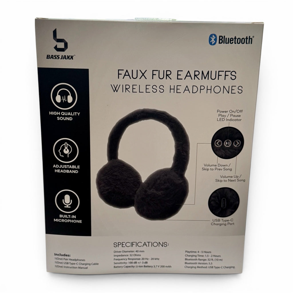 Faux Fur Earmuffs Wireless Headphones