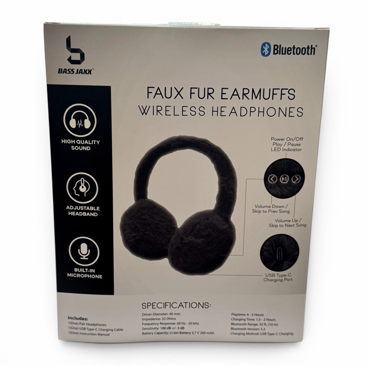 Faux Fur Earmuffs Wireless Headphones