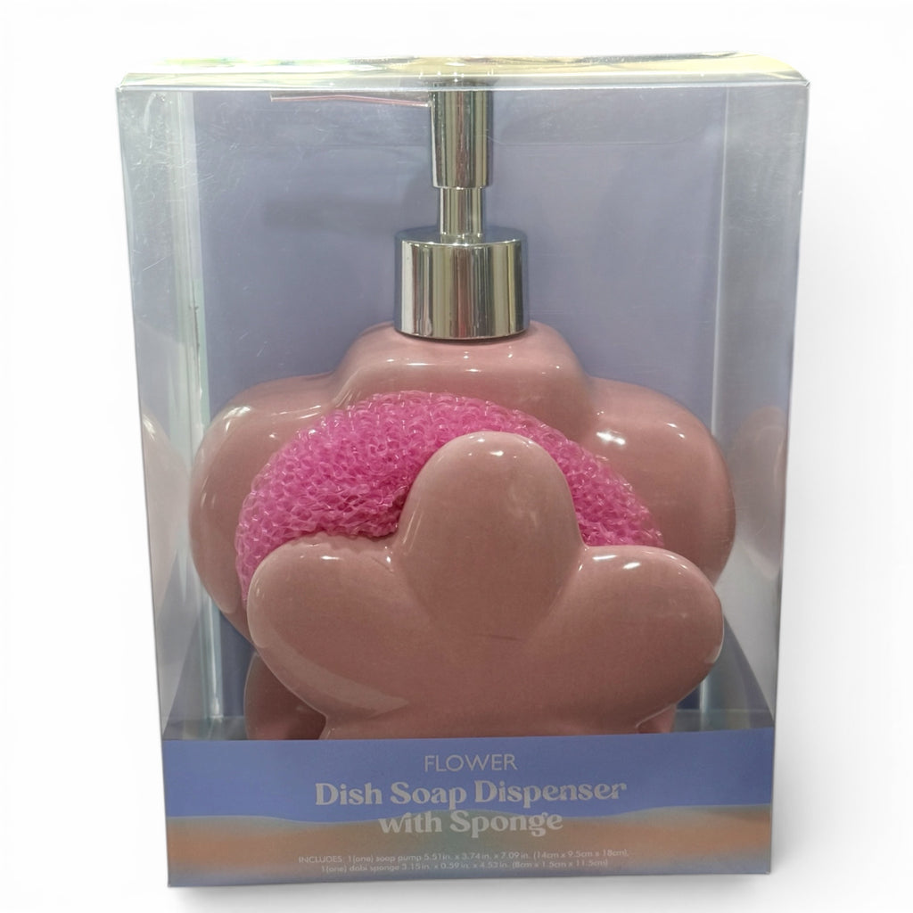 Flower Dish Soap Dispenser with Sponge