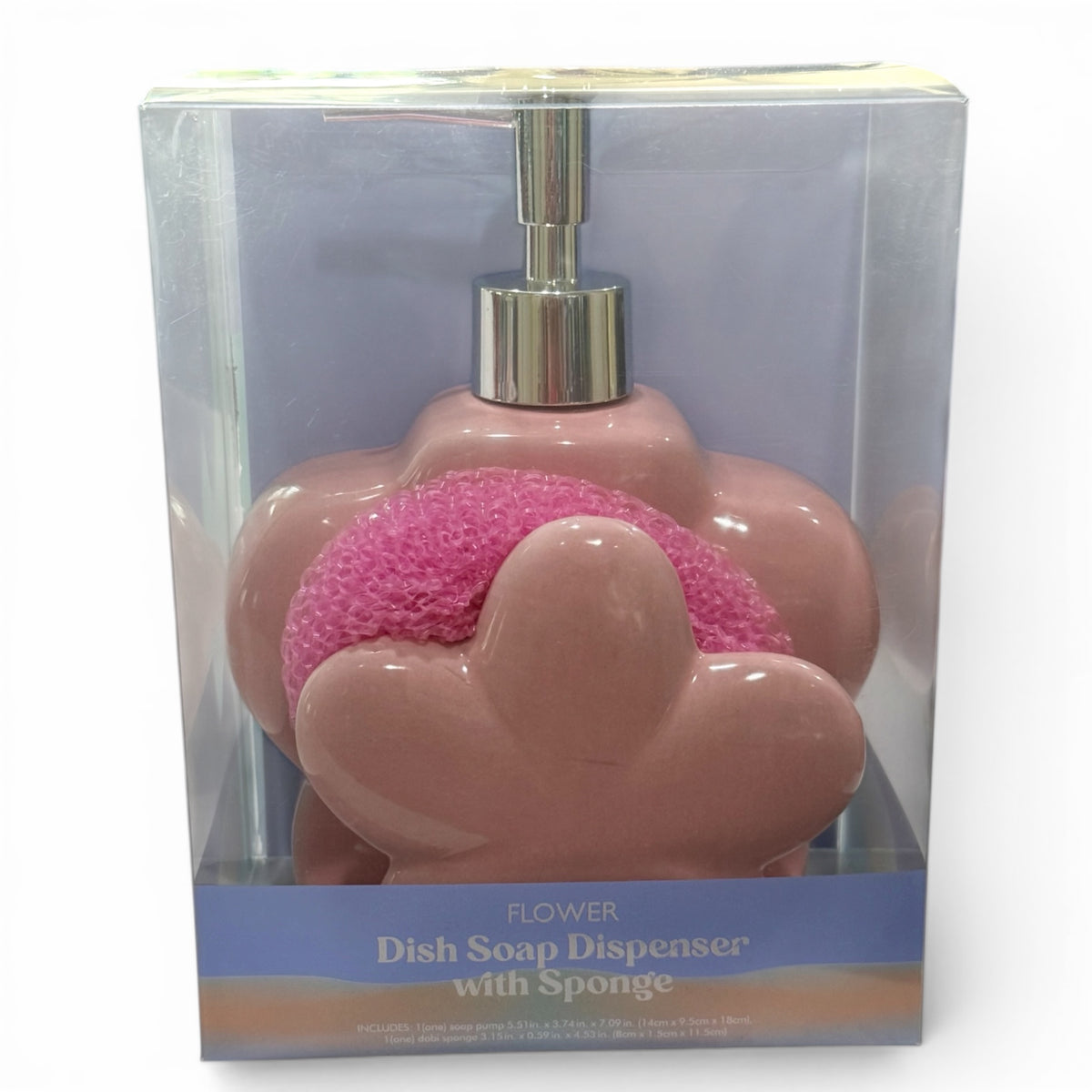 Flower Dish Soap Dispenser with Sponge