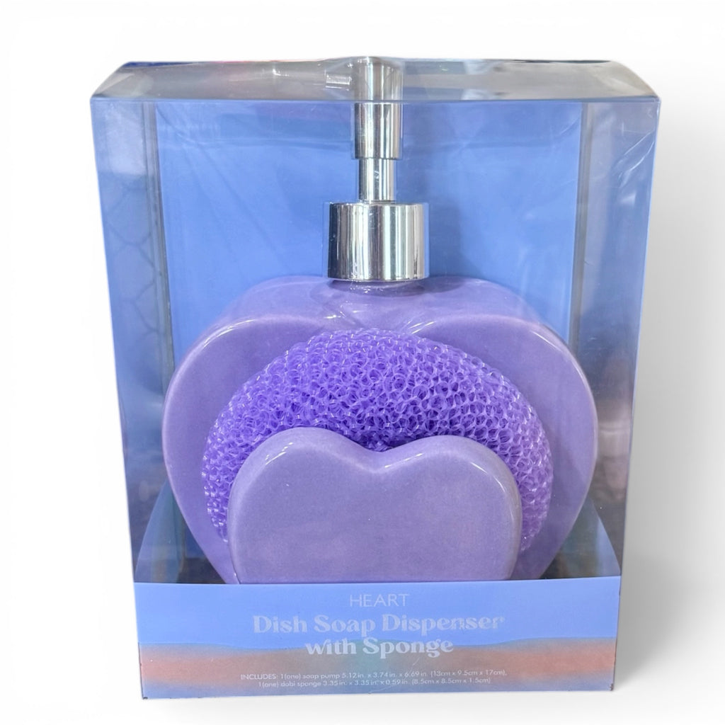 Heart Dish Soap Dispenser with Sponge
