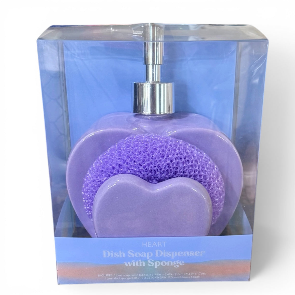 Heart Dish Soap Dispenser with Sponge