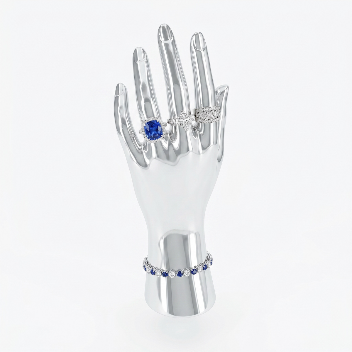 Ceramic Silver Hand Jewely Holder Display Stand