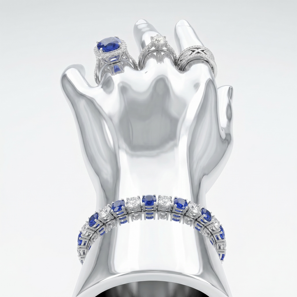 Ceramic Silver Hand Jewely Holder Display Stand