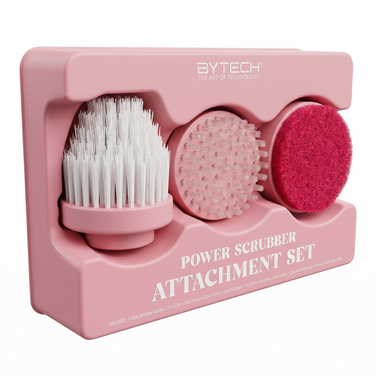 Power Scrubber Set (3 Piece) - Pink & White
