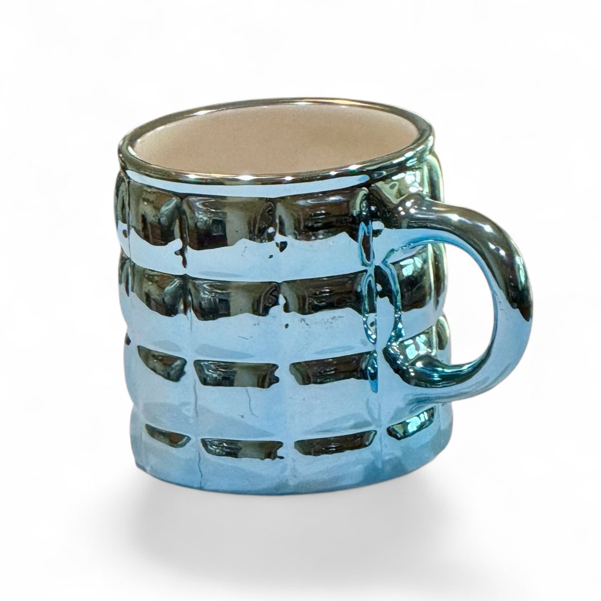 Blue Metallic Textured Ceramic Mug