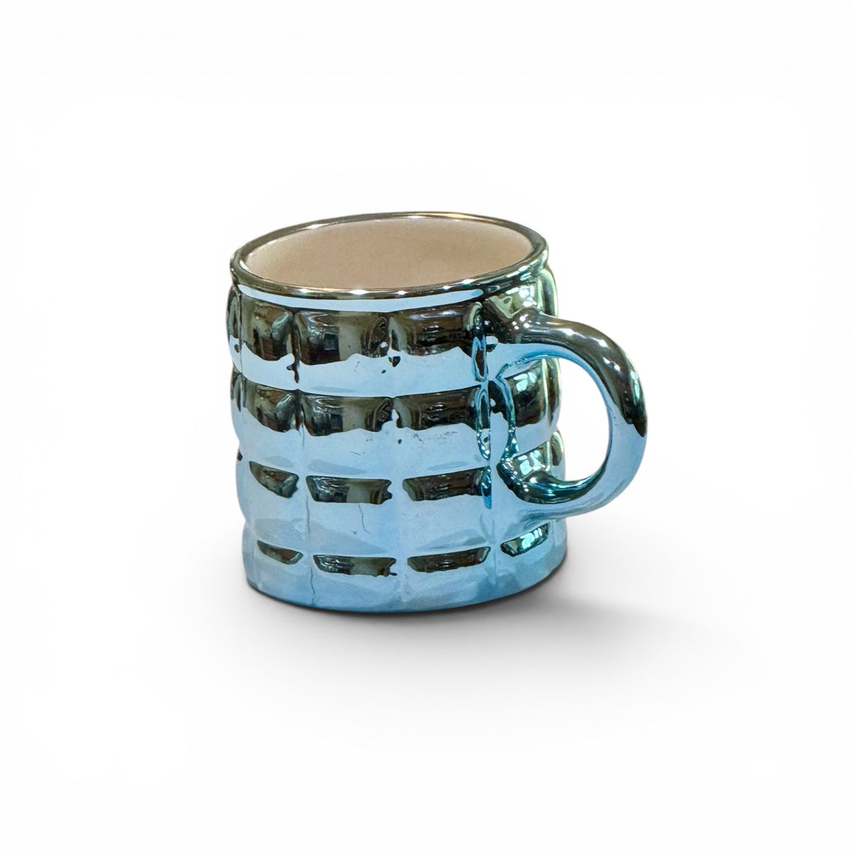 Blue Metallic Textured Ceramic Mug